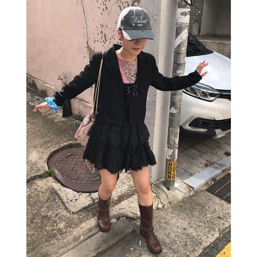 リボンカラークロップドジャケット | ファッション通販サイト NUGU