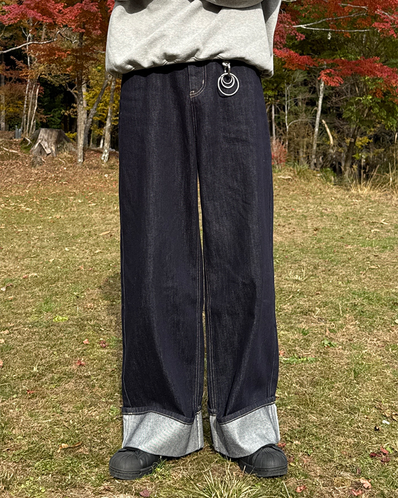 （ユニセックス）バックポケットアーチステッチリジッドデニム