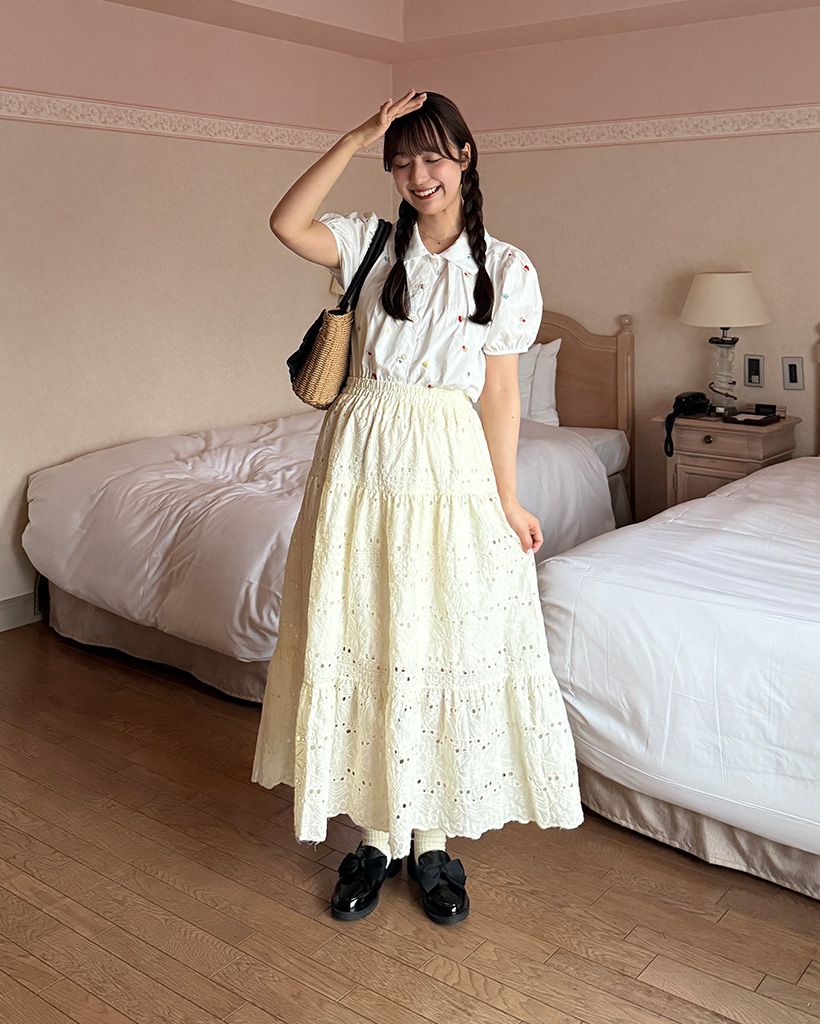 パンチングレースロングスカート | ファッション通販サイト NUGU