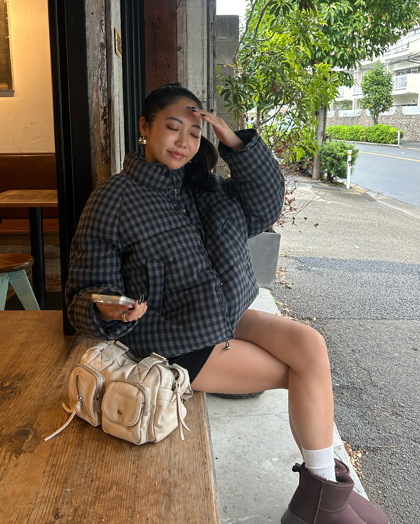 ギンガムチェックフェイクダウンジャケット | ファッション通販サイト NUGU