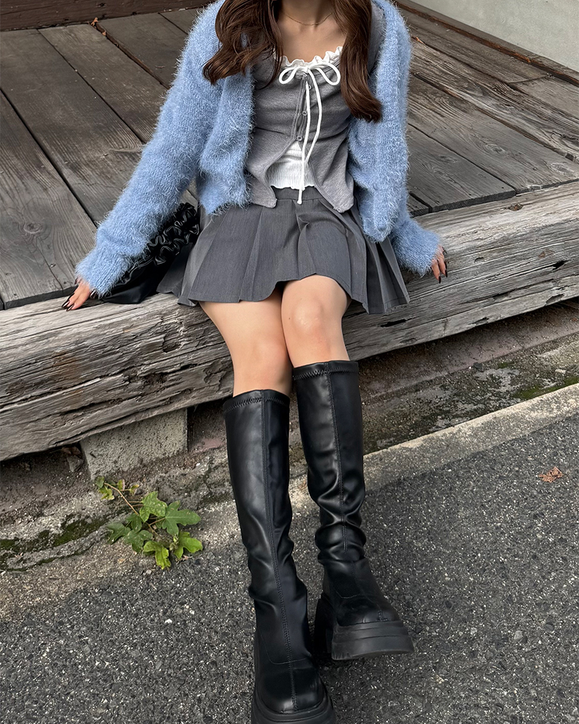 シャギーVネッククロップドカーディガン | ファッション通販サイト NUGU