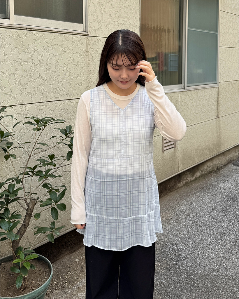 シフォンレイヤードワンピース