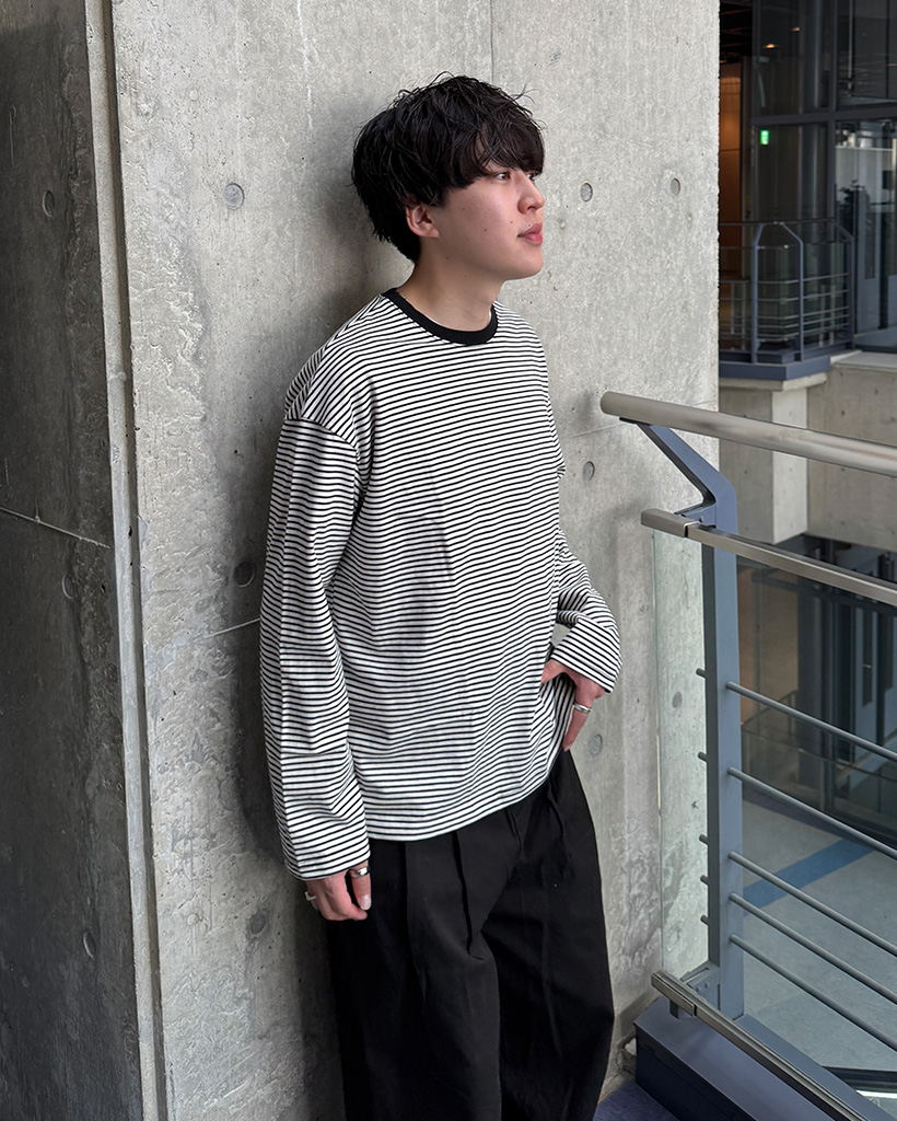 ユニセックス）ボーダーベーシック リンガーネックTシャツ