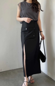 saqui スリット入りスカート　ボルドー　36サイズ saqui スリット入りスカート ボルドー 36サイズ