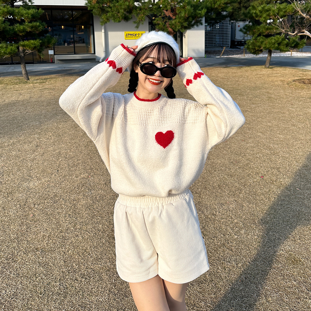 *p(R)ojectR® Heart P Knit  ニット HEART LOGO JACQUARD KNIT TOP（ニット/セーター）｜X-girl