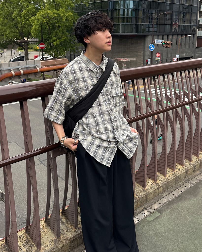 kubuni リネン シャツ バンドカラー 黒 ユニセックス 半袖 灰汁 アク kubuni リネン シャツ バンドカラー 黒 ユニセックス 半袖 灰汁