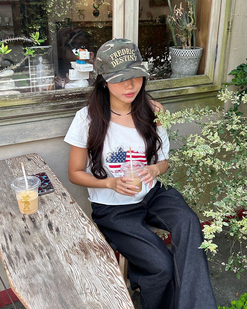 Isabel Marant カモフラージュキャップ Tyron Cap Woman black and ecru | ISABEL MARANT Official