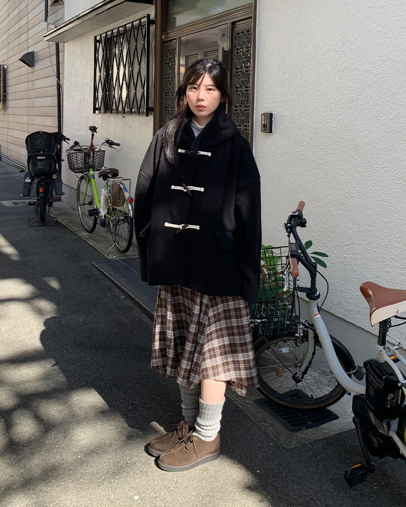 試着のみ グッチ ダッフルコート パッチポケット フード 膝丈 黒 L フラットポケットショートダッフルコート | ファッション通販サイト NUGU