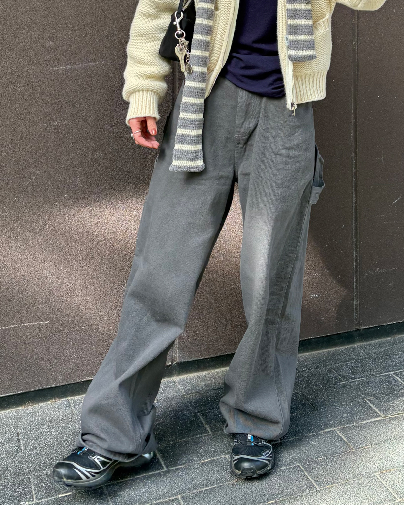 ハンマーループビックヒップポケットコットンワイドパンツ