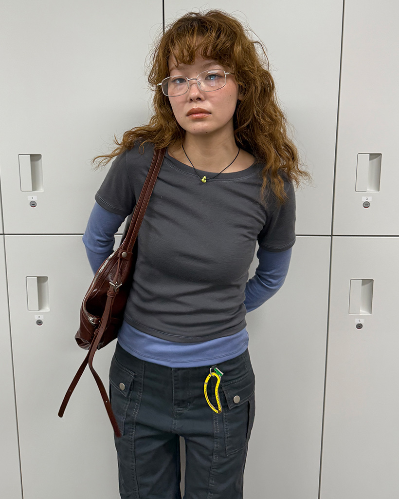 バイカラーレイヤードロングスリーブTシャツ