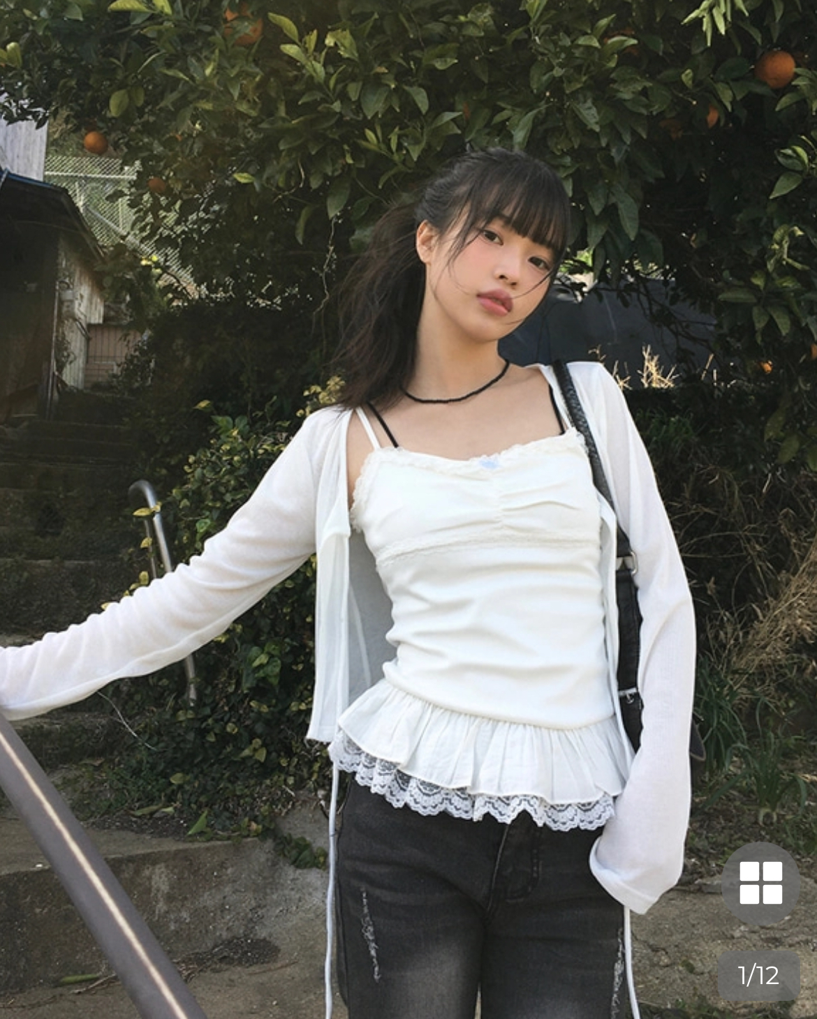 【セット商品】【全3色】リボンキャミソール×カーディガンセット　スカイ クリーム ブラック  【241225top3】(com)(241228) IMG_5919_4HX2pv5.jpeg