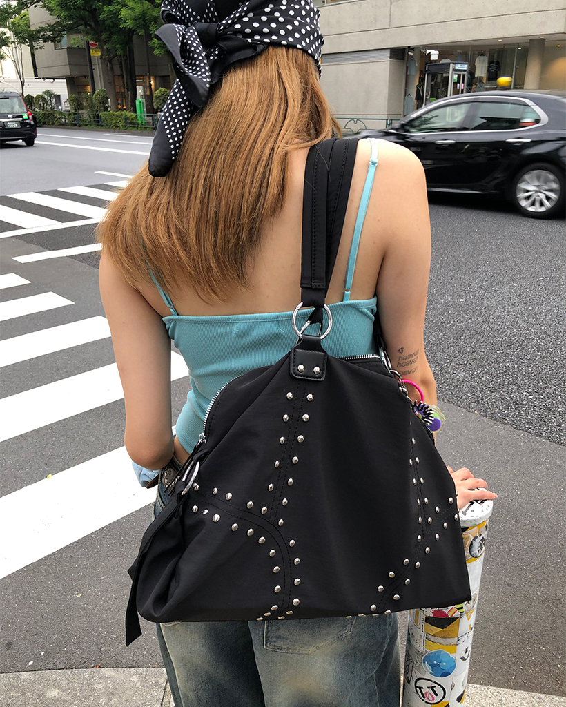 ダブルリベットラインショルダーバッグ | ファッション通販