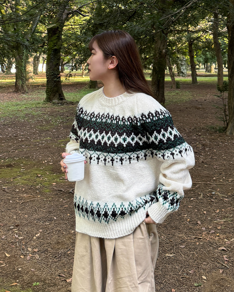 ジャガードラウンドニット | ファッション通販サイト NUGU