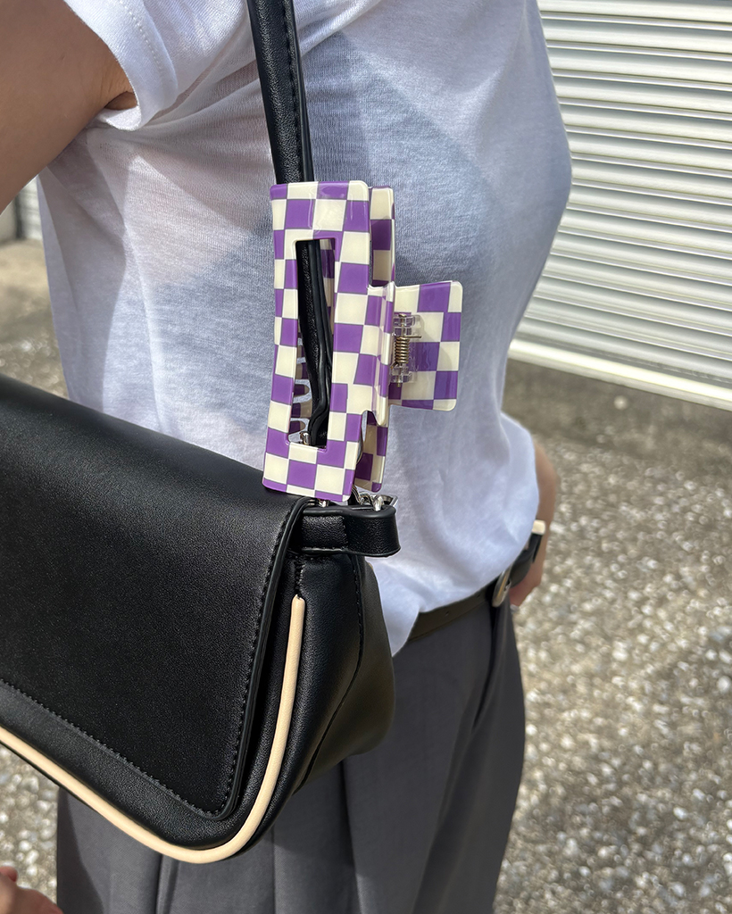 ブロックチェックスクエアヘアクリップ | ファッション通販