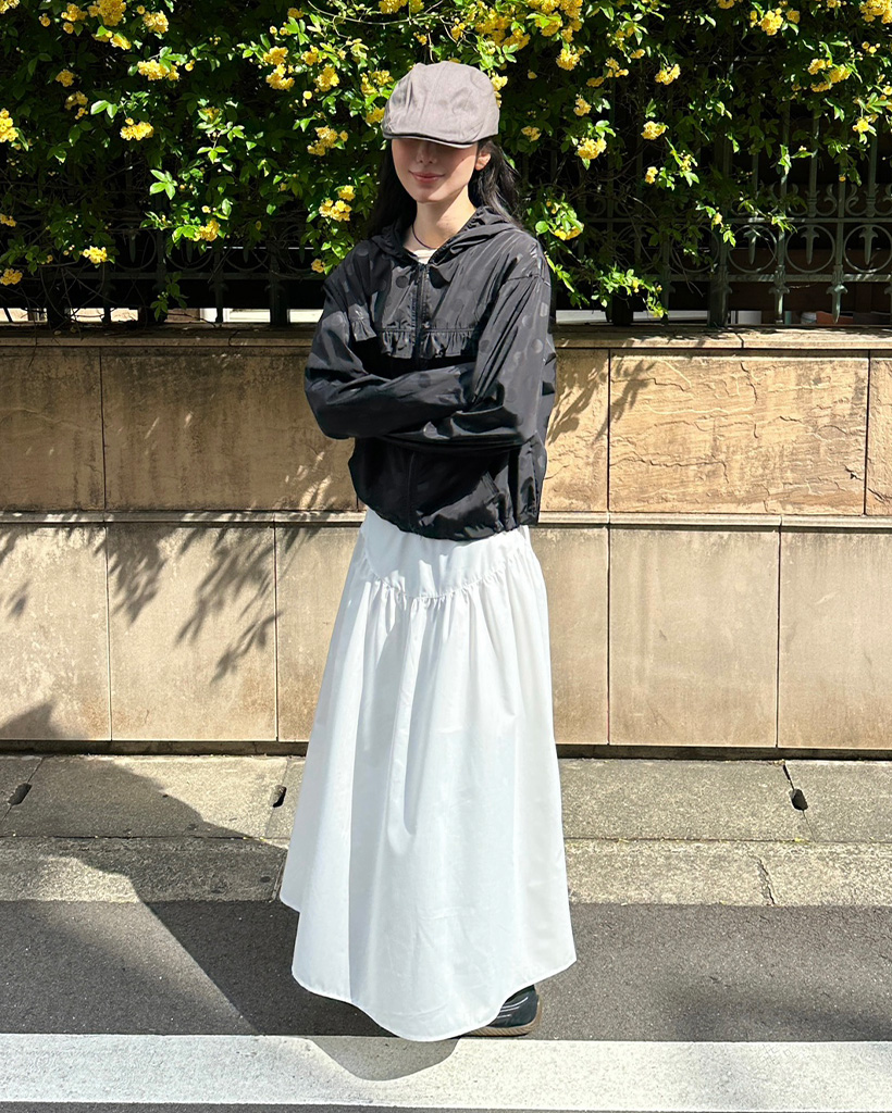 V シャーリングロングスカート | ファッション通販サイト NUGU