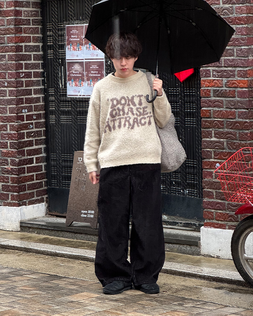 （ユニセックス)ウエストゴムストリング付きコーデュロイワイドパンツ