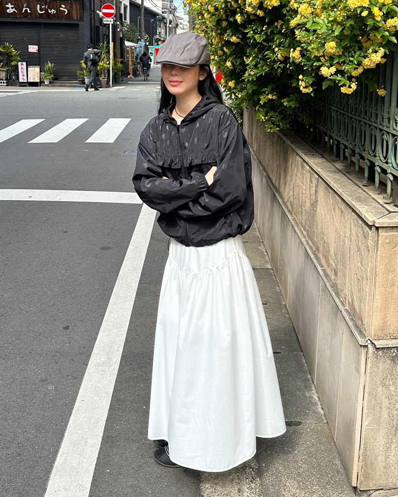 V シャーリングロングスカート | ファッション通販サイト NUGU