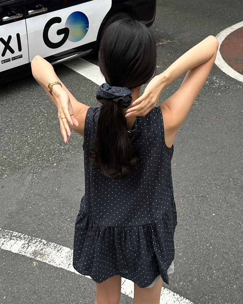 ドットミニワンピース(シュシュ付き) | ファッション通販サイト NUGU