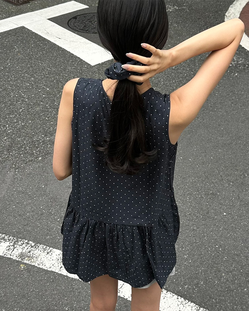ドットミニワンピース(シュシュ付き) | ファッション通販サイト NUGU
