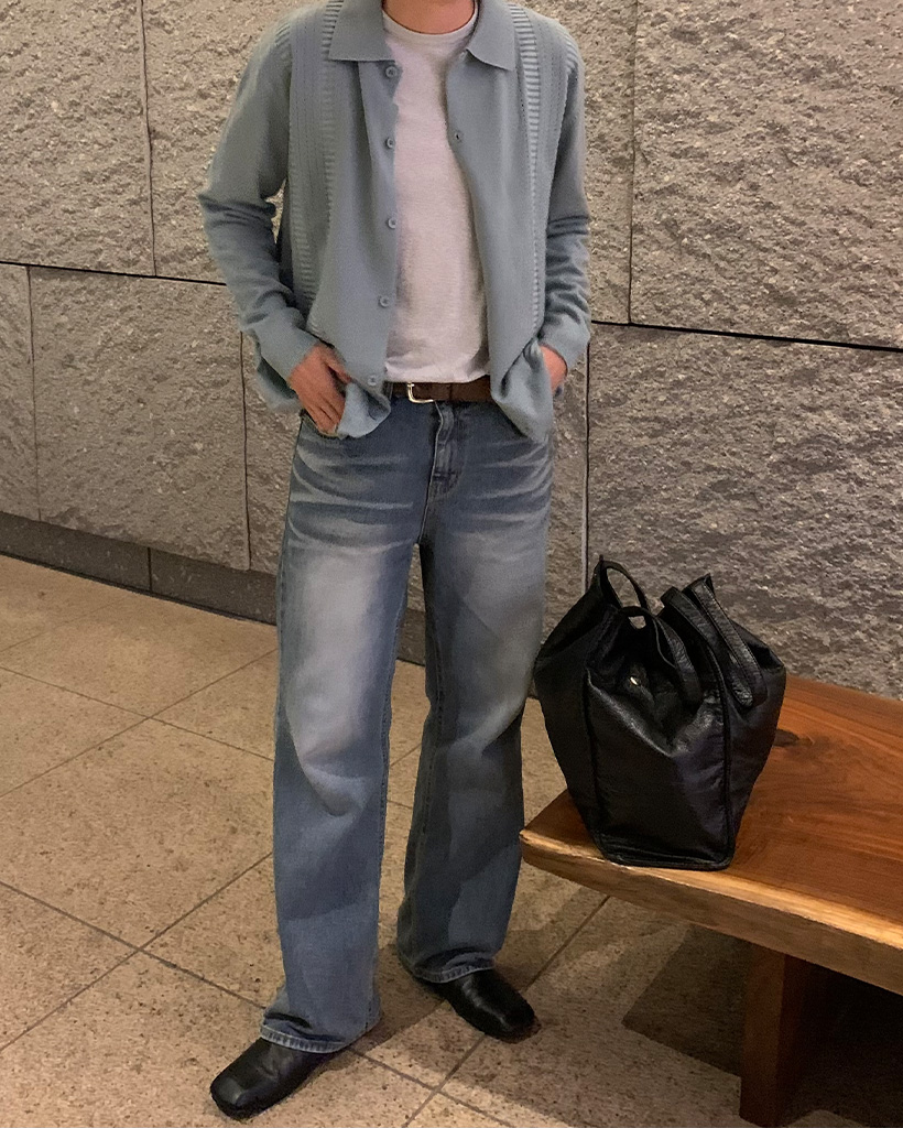 ウォッシュセミフレアデニムパンツ