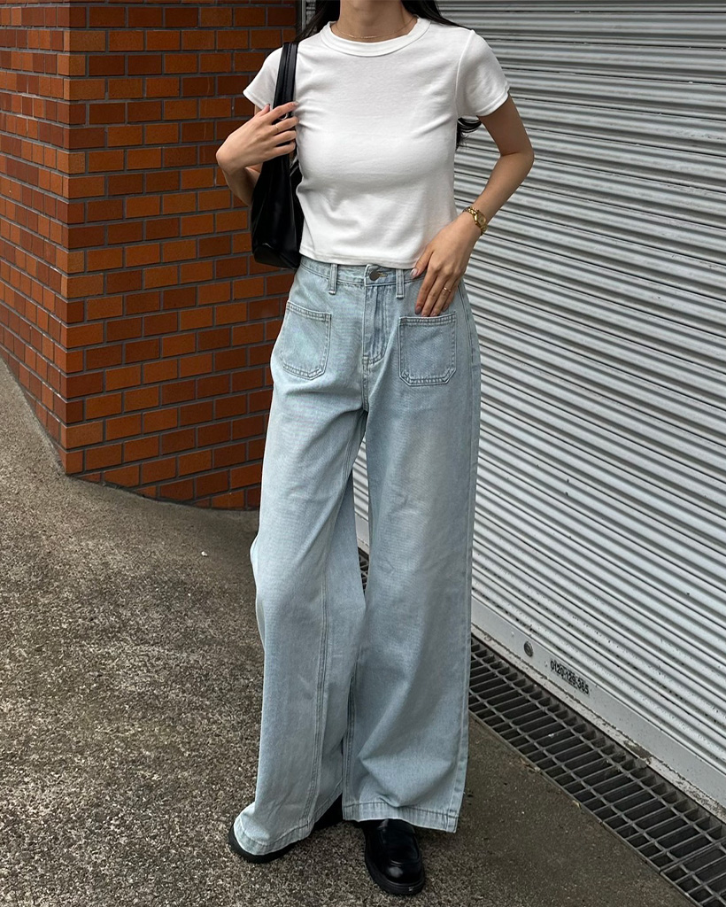 【関税込】 クロップ Tシャツ - ホワイト sold out】モノクロTシャツ（白） | BABI