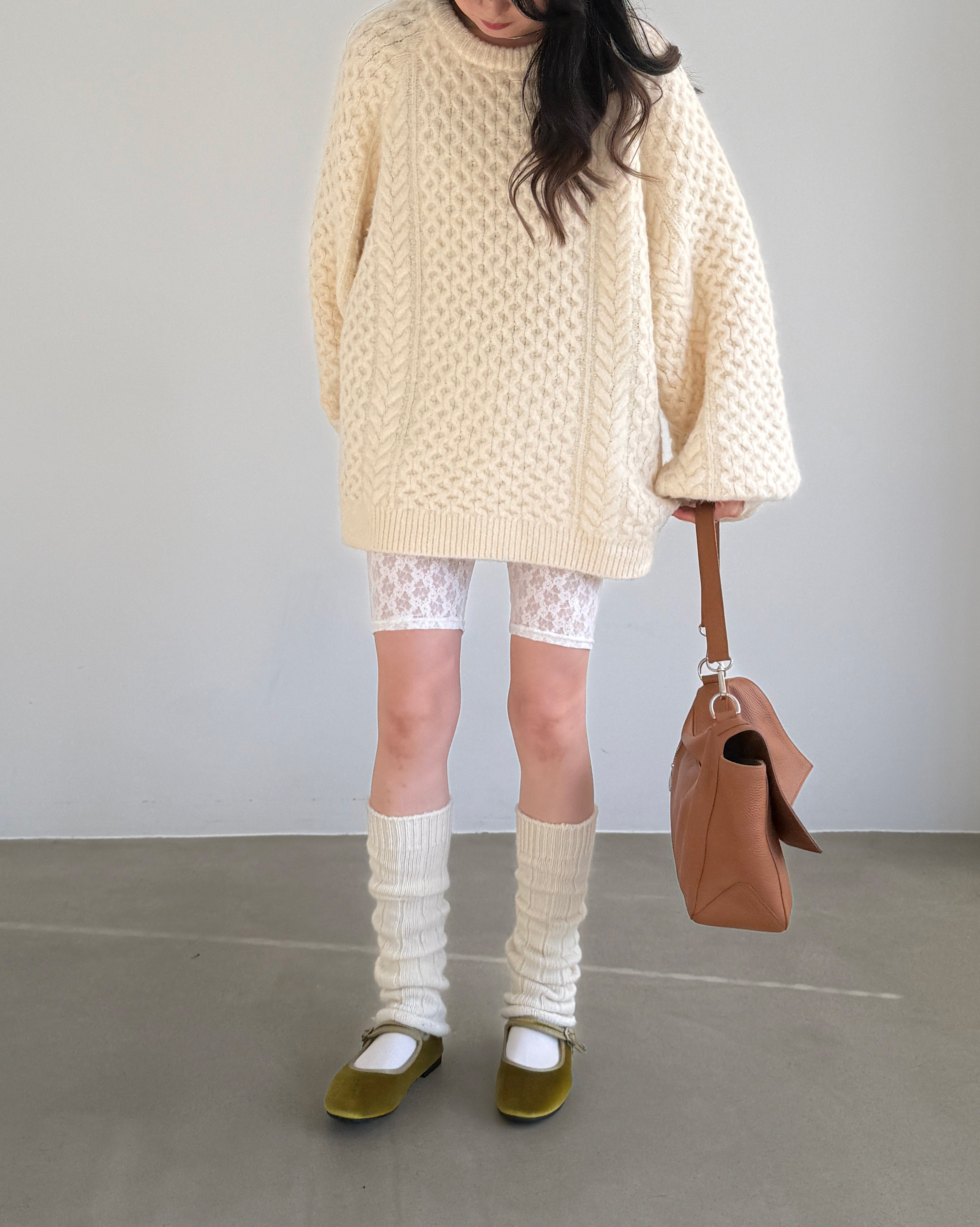 ストレッチレース レギンス4分丈