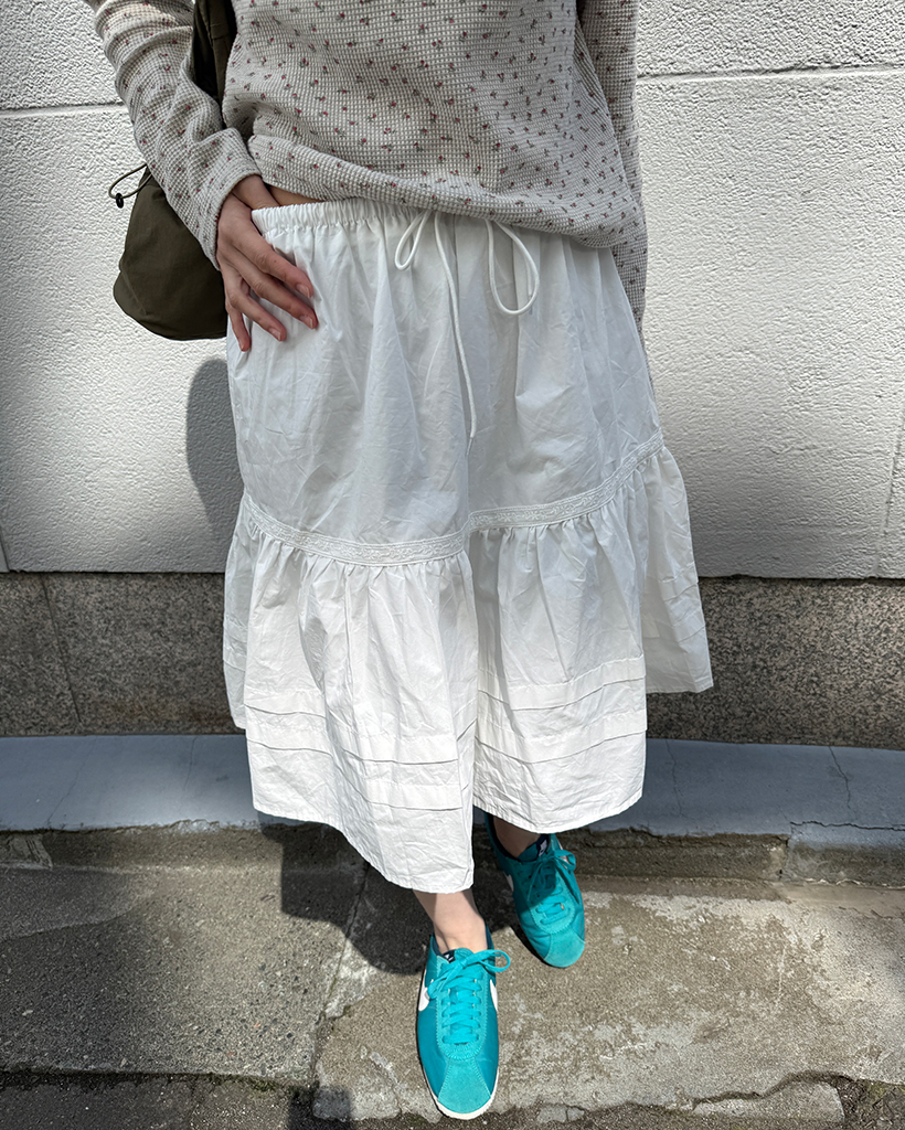 ウエストストリングミディスカート