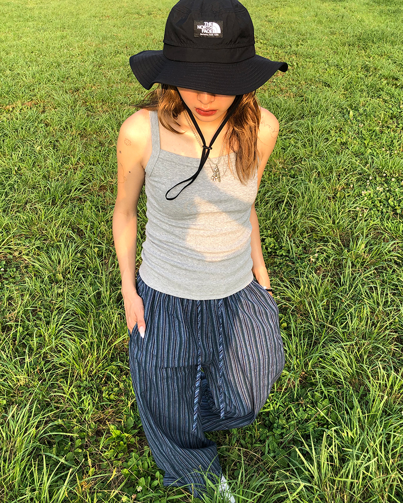 スリットマルチストライプワイドイージーパンツ | ファッション通販