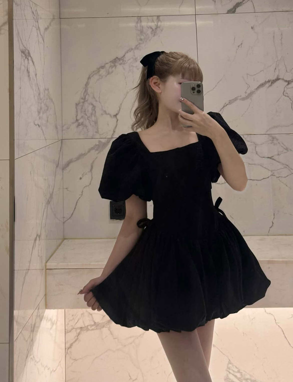 puff sleeve ballon mini one piece | ファッション通販サイト NUGU