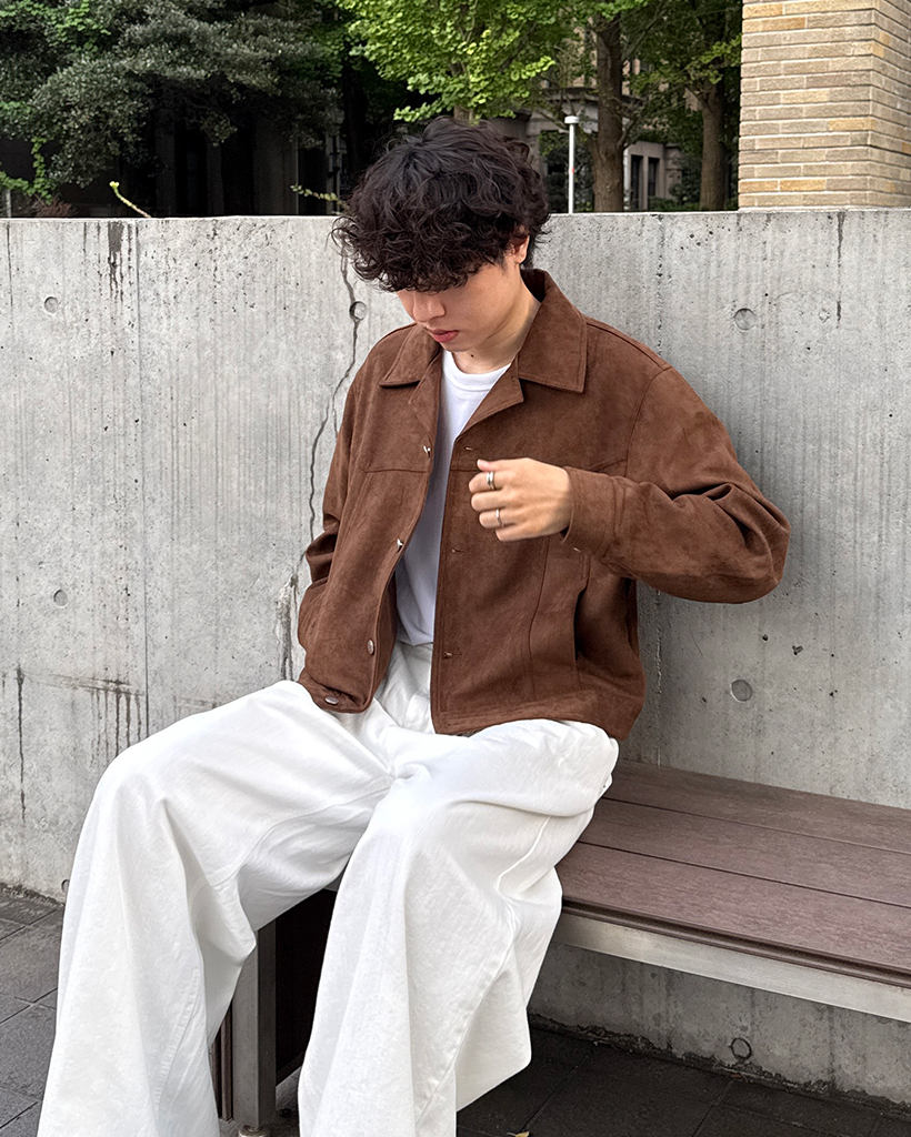 オープンカラースエードジャケット | ファッション通販サイト NUGU