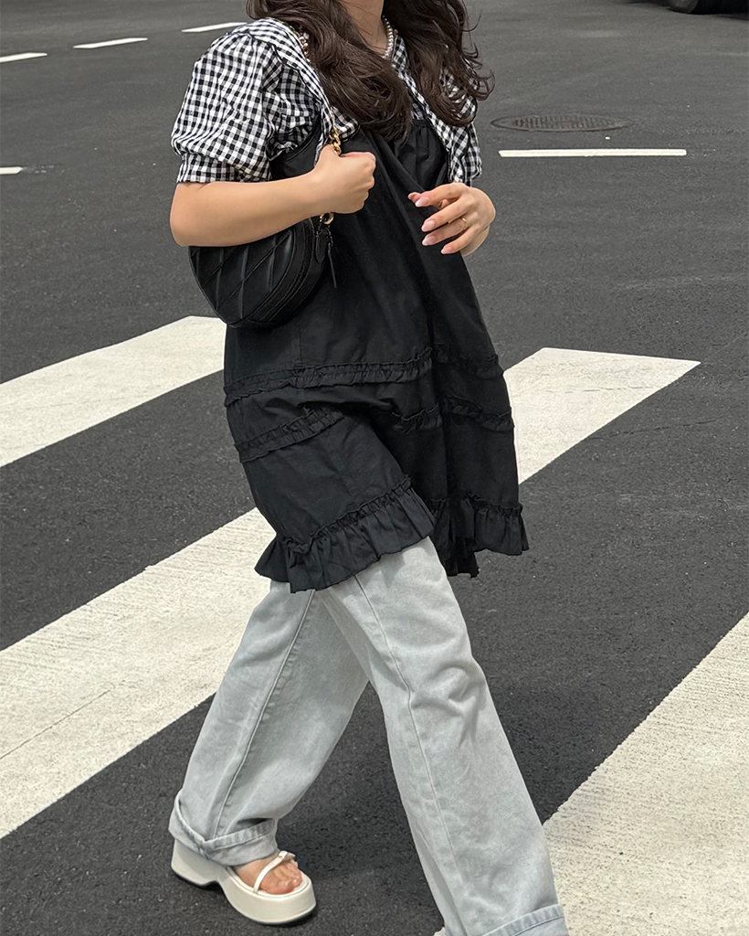 ギャザーフリルラインキャミチュニック | ファッション通販