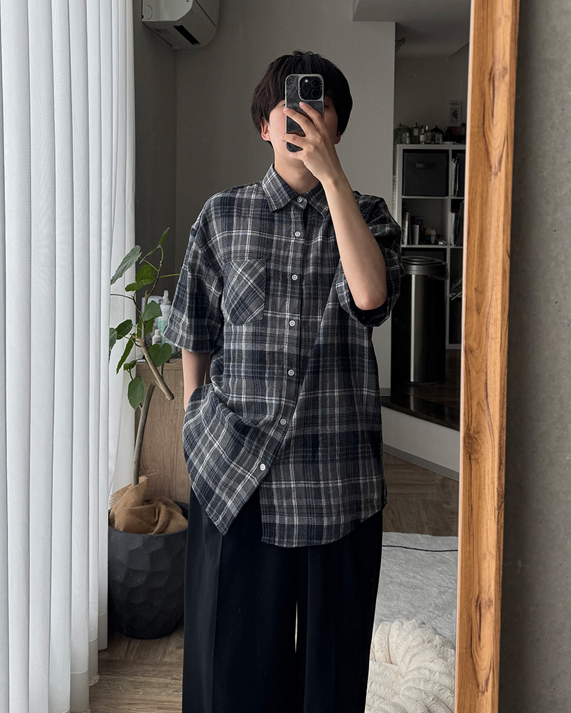 新品 41 マルジェラ 23aw カットオフハーフスリーブシャツ 茶 5725 Maison Margiela（旧Maison Martin Margiela） - 新品 41