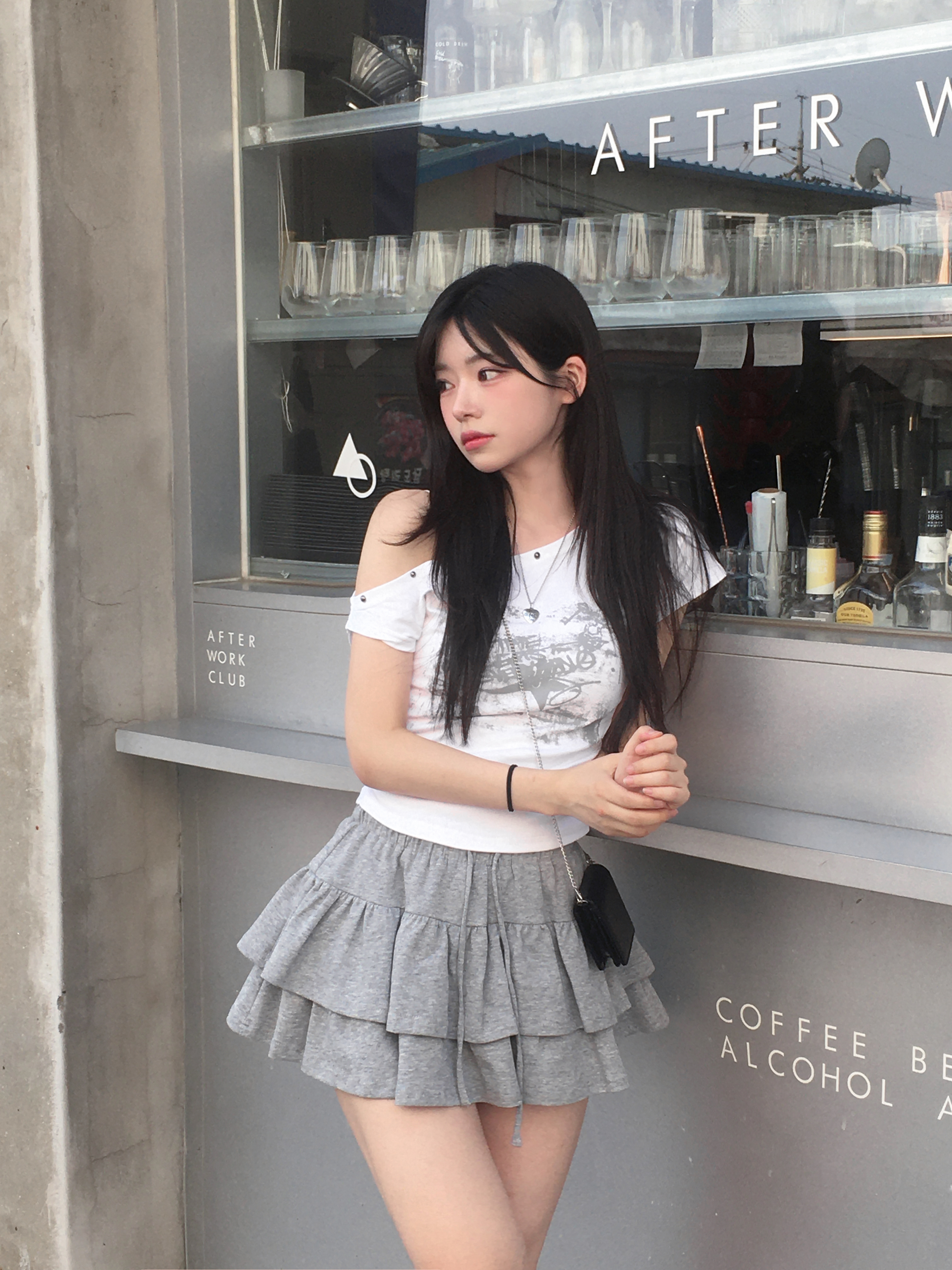 ミニスカート Poplin and jersey skirt MG2305_15W3_F0YKC_S_OOO Miu Miu Poplin and Jersey Miniskirt | Saks Fifth Avenue