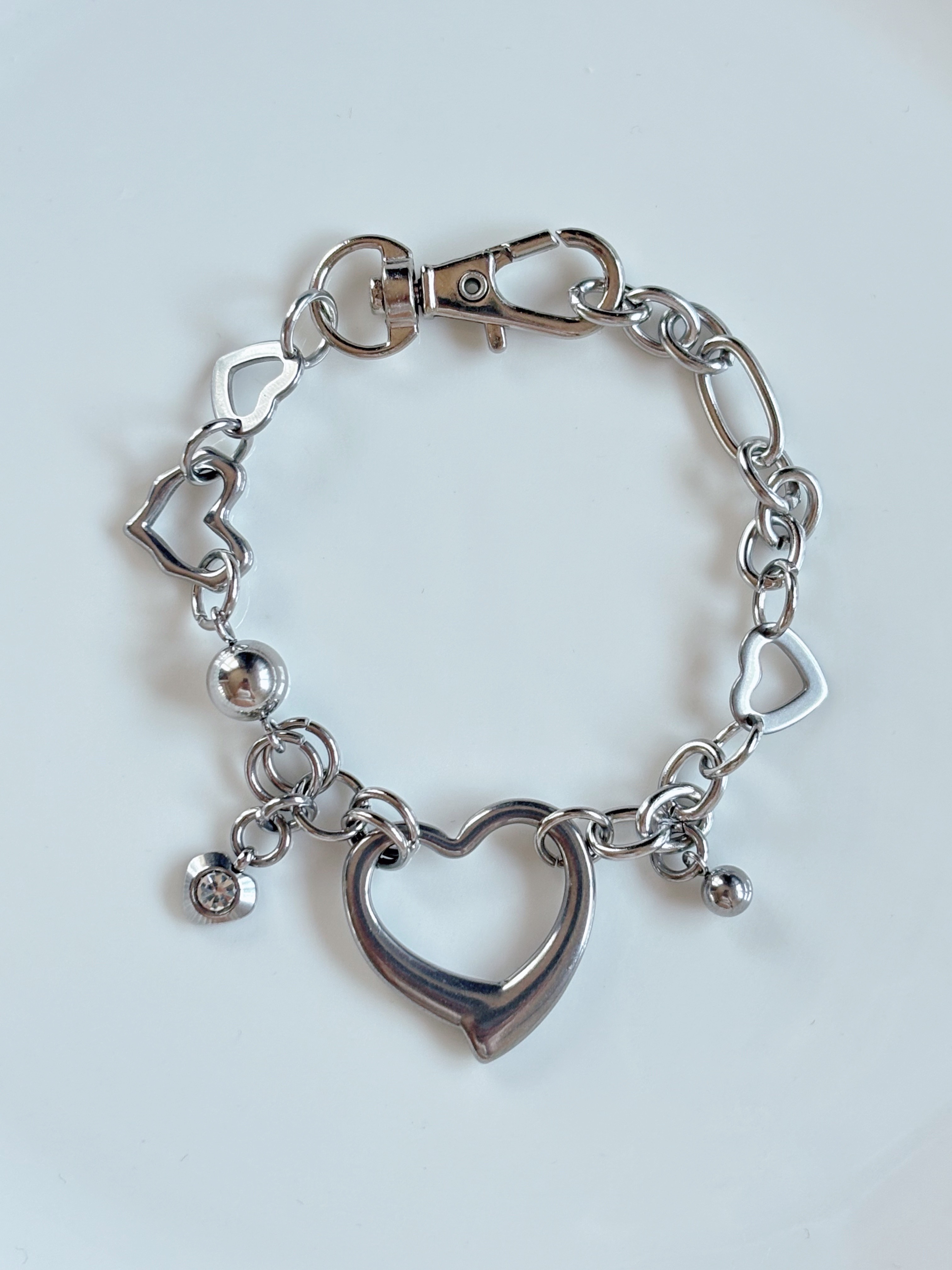 オープンハートミックスブレスレット