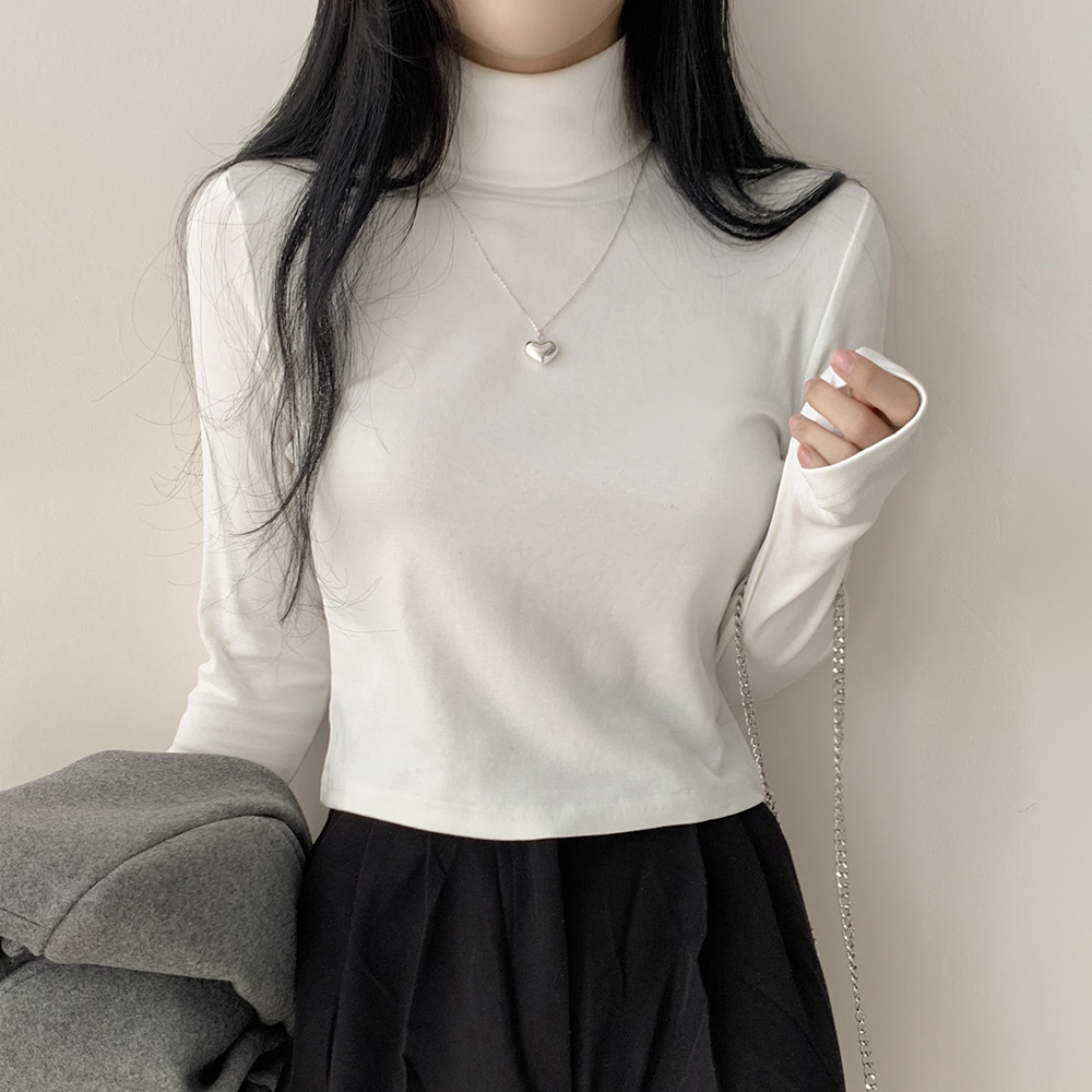 無地ハイネック長袖Tシャツ(7color) | ファッション通販サイト NUGU