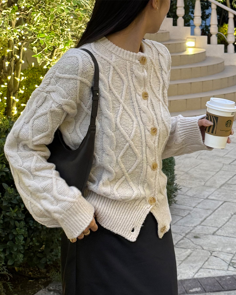 ダイヤプレッシャーラウンドカーディガン