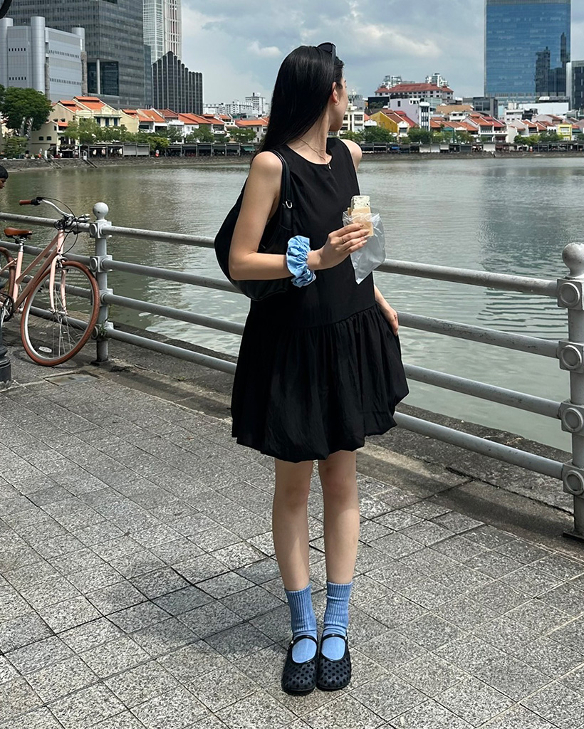 Since Thenキュート ショート ワンピース オフショルダー 花柄 シースルー刺繍花柄 胸元開き ショートタイトミニワンピース 青