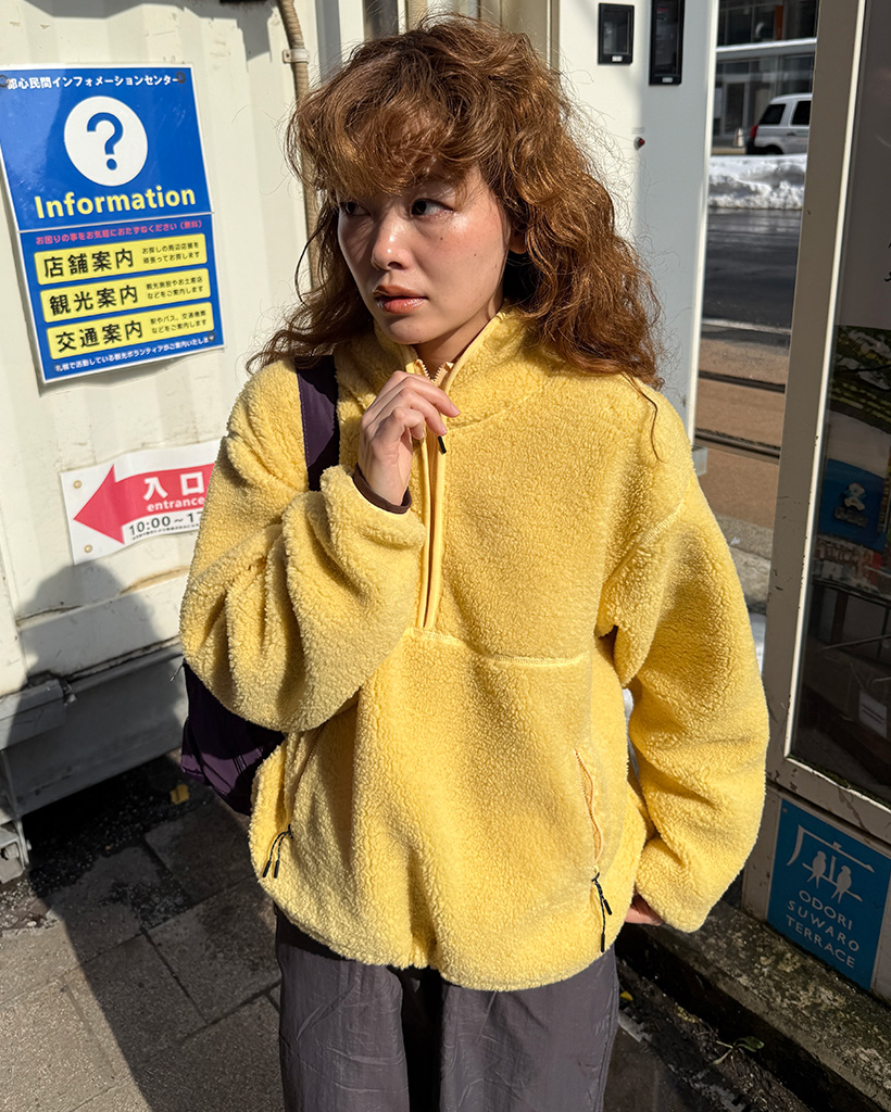 カラフルフリースハーフジップ