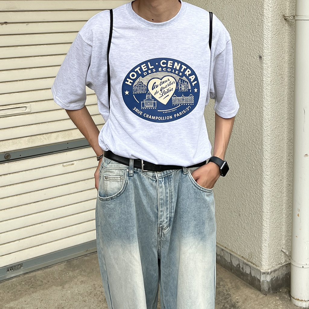   CK フェードグラフィック クラシック 半袖 Tシャツ BIKE STAR 【30%OFFセール】 ROCK ピグメント加工 グラフィック