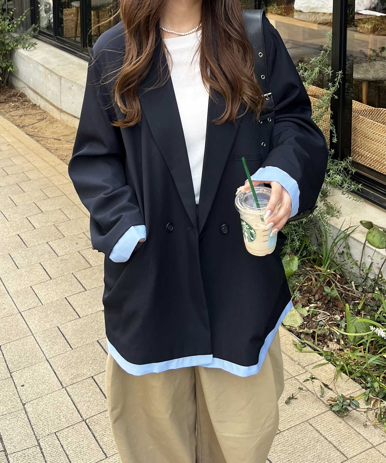 シャツレイヤードデザインダブルジャケット | ファッション通販サイト NUGU