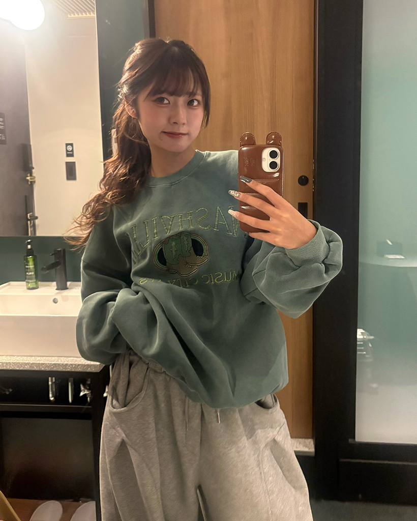 （ユニセックス）ウエスタンブーツステッチ裏起毛スウェットシャツ