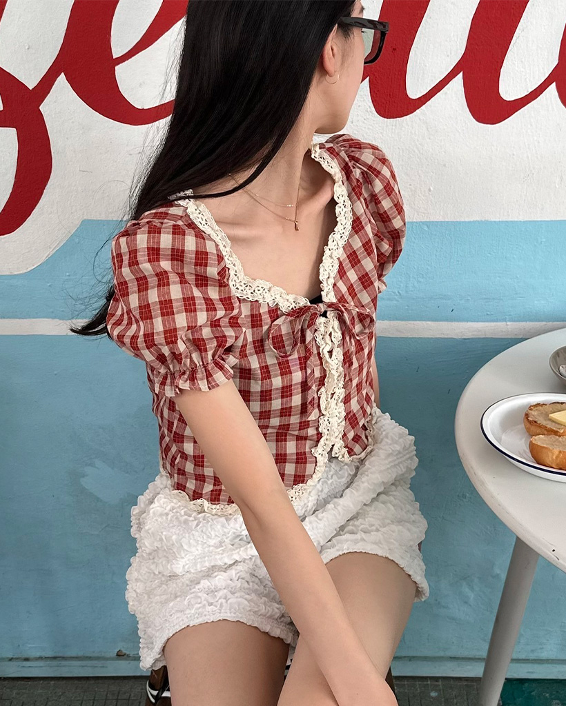 クロロ です★美品★衿付きパフスリーブブラウス キャミソール付き 楽天市場】 襟付きパフスリーブブラウス [C6417] レディース