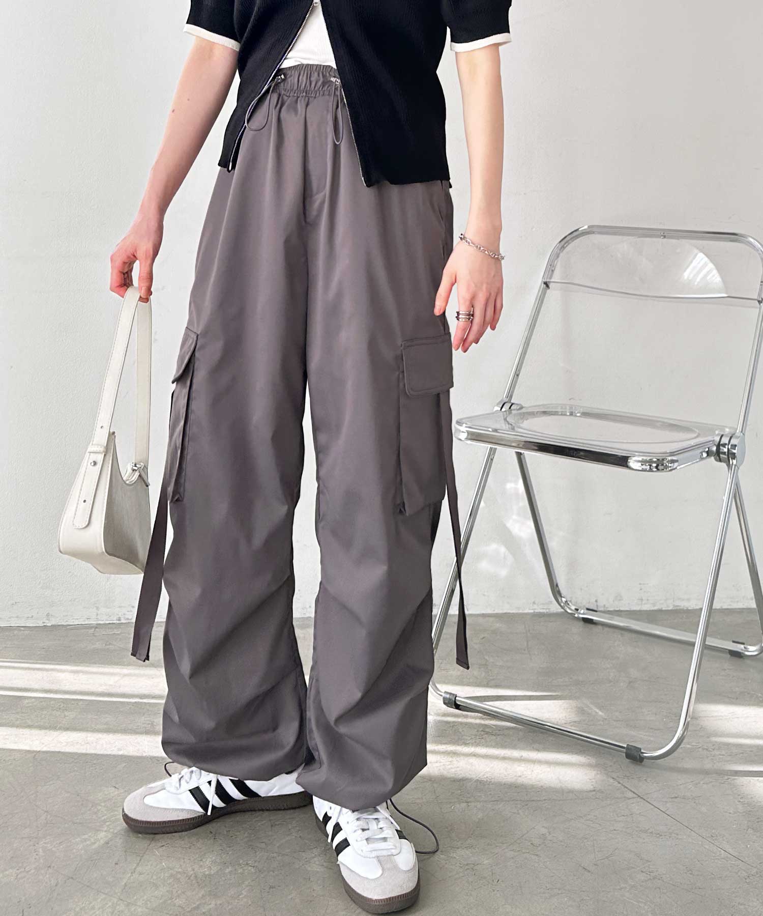 coco 中古 ラッセルノ RUSSELUNO レディース スカート 2(L) 白 ホワイト 一体型インナーパンツ付き 春夏 FIRSTMOODコラボ》ルーズシルエットサイドリボンカーゴパンツ