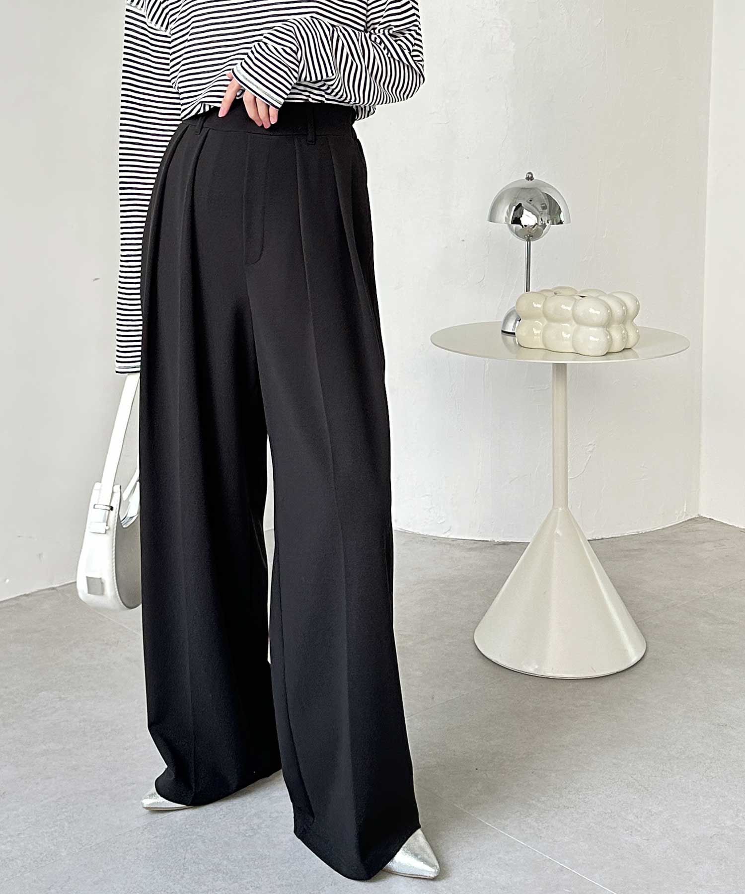 *REKISAMI*ハイウエストワイドパンツ オックスハイウエストワイドパンツ|LANVIN en Bleu | LANVIN en