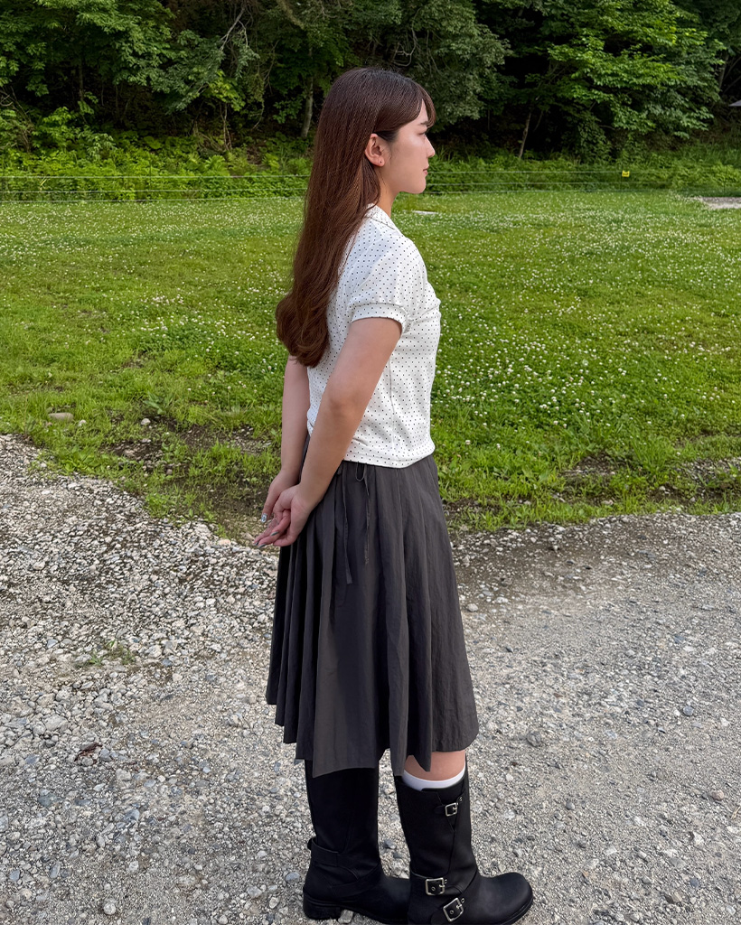 トモ　ミディウミ　新品タグ付き　プリーツスカート　ブラック 楽天市場】MidiUmi ミディウミ タック プリーツ スカート 3