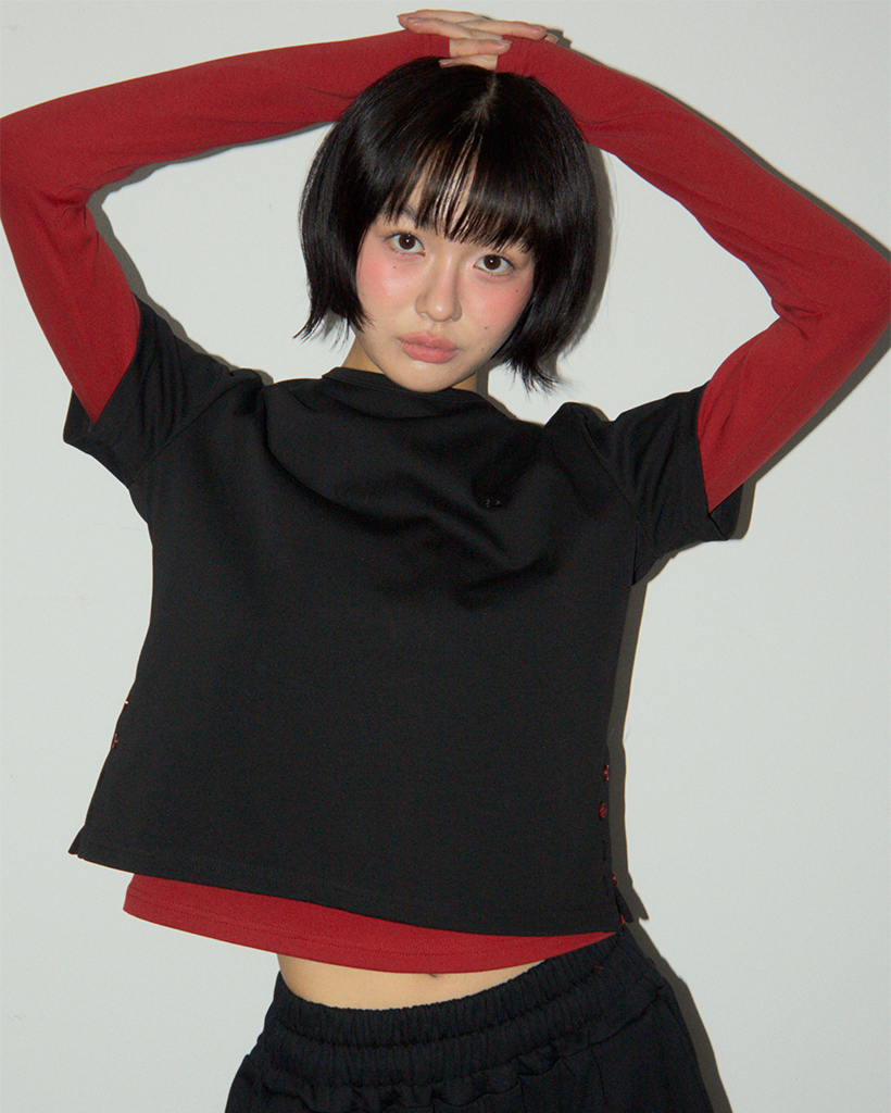 Color Block Point Double Layered Two-Way Long Sleeveless Set_3COLOR