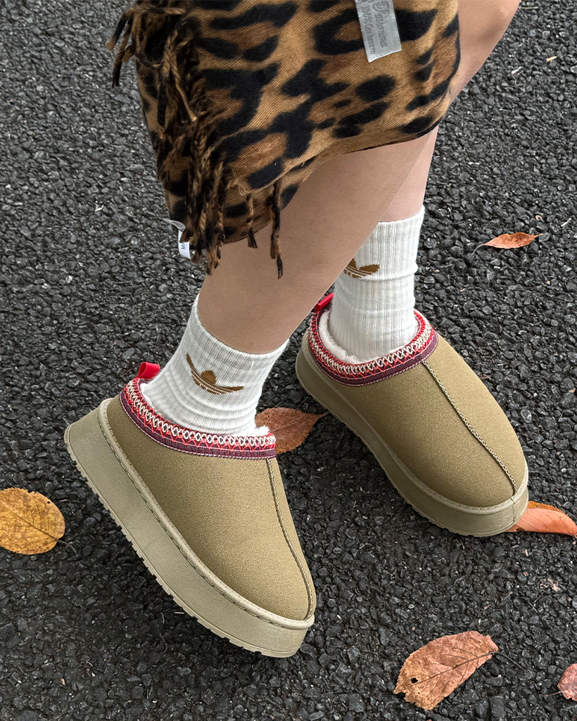 エスニックスエード厚底シューズ