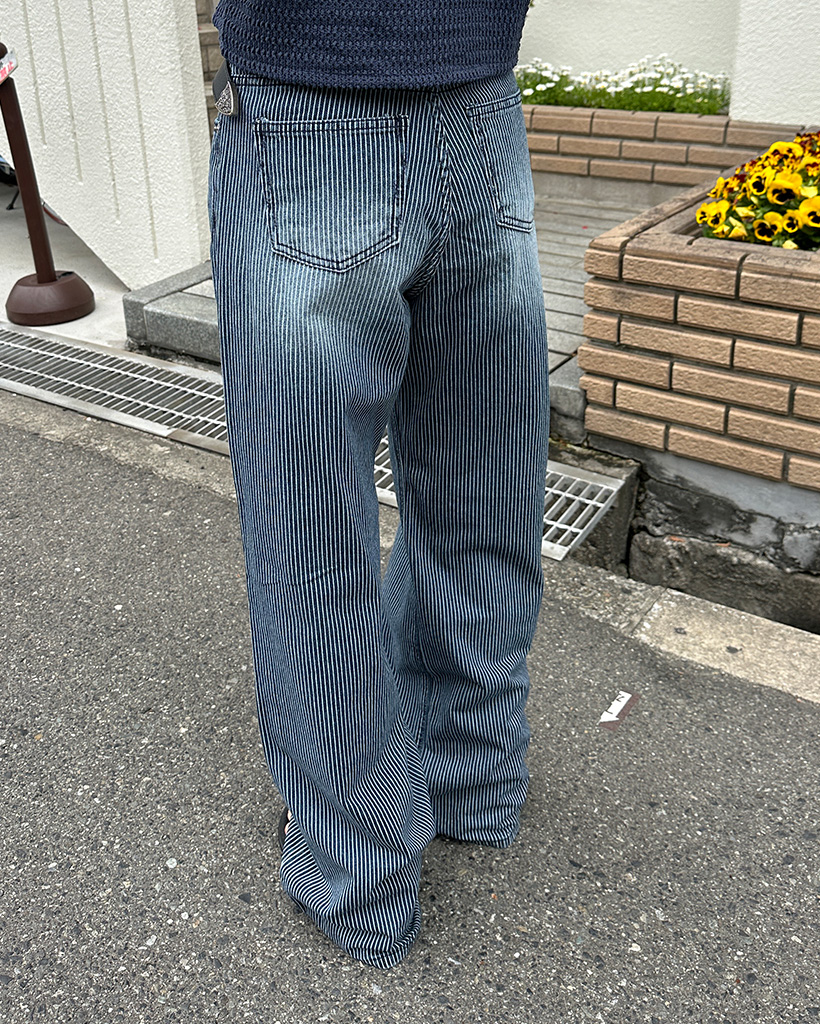 ストライプデニムワイドパンツ | ファッション通販サイト NUGU