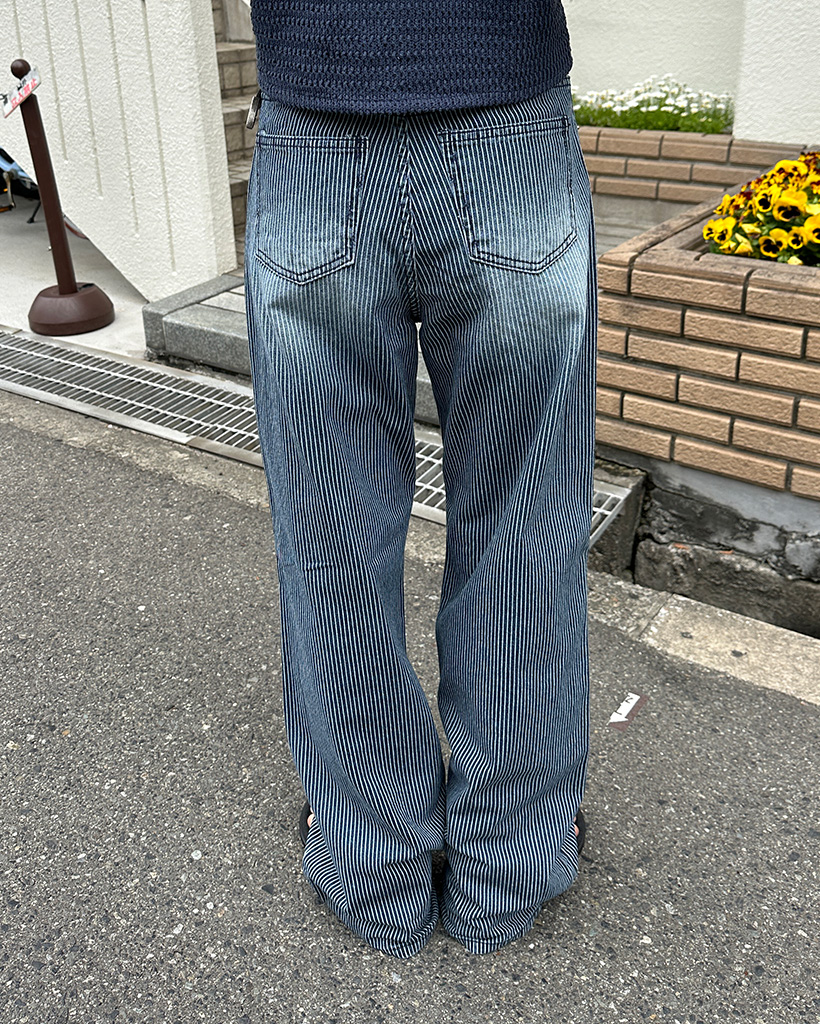 GAP ライトブルー ワイドレッグデニムパンツ S ストライプ GAP ライトブルー ワイドレッグデニムパンツ S ストライプ