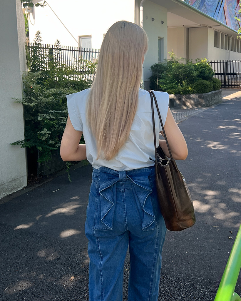 バックリボンフリルデニムパンツ | ファッション通販サイト NUGU